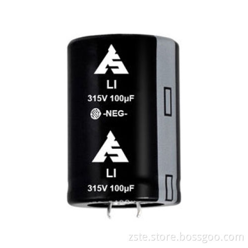 Snap-in Aluminum Electrolytic Capacitor, LI, 315V, 100uf, for Switching Power and Inverter Smoothing